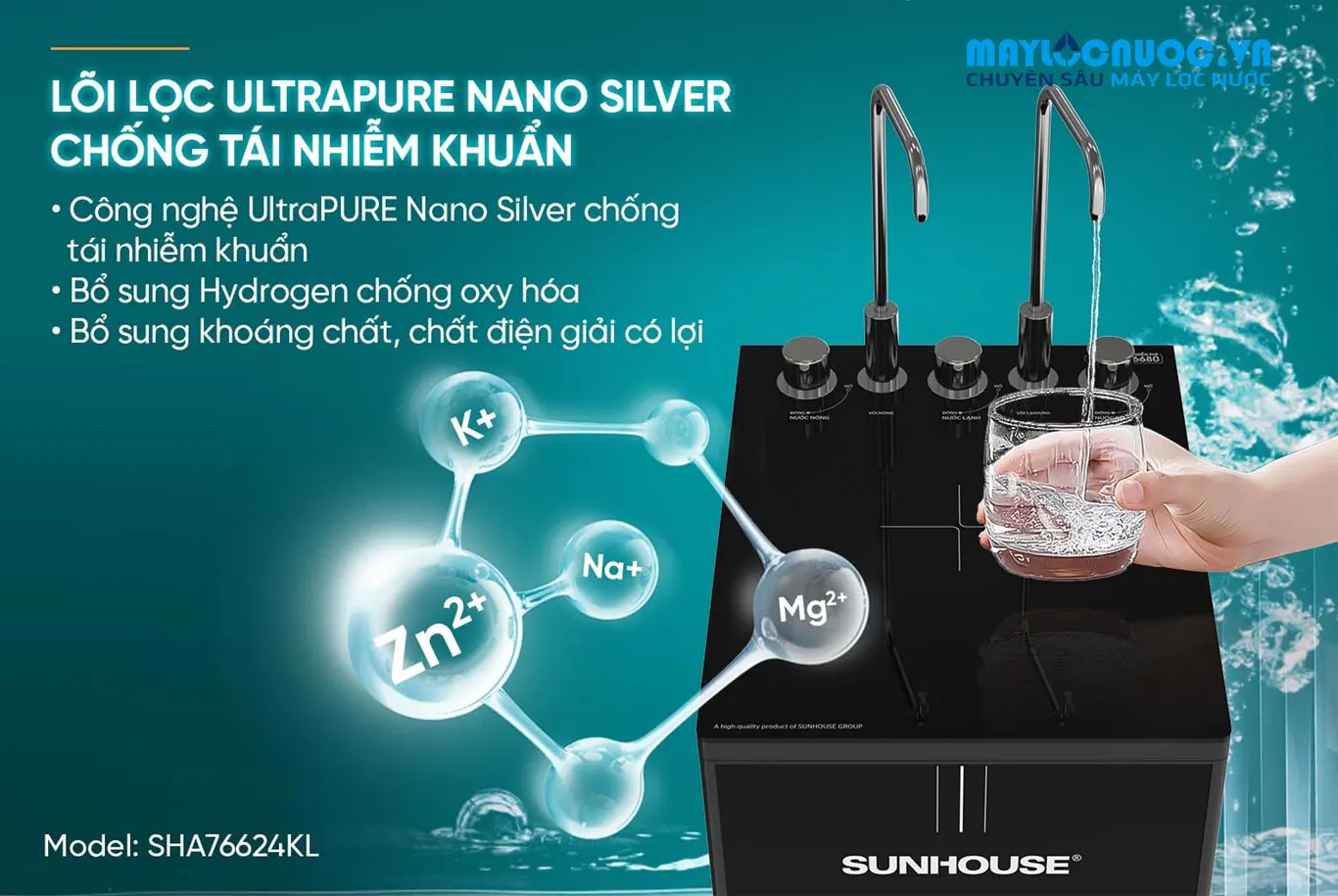 MÁY LỌC NƯỚC RO UltraPURE SUNHOUSE SHA76624KL - 11 cấp lọc